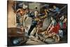 Native Americans Attacking a Colonial Family on the Frontier-null-Stretched Canvas