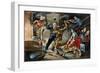 Native Americans Attacking a Colonial Family on the Frontier-null-Framed Giclee Print