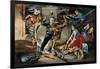 Native Americans Attacking a Colonial Family on the Frontier-null-Framed Giclee Print