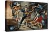 Native Americans Attacking a Colonial Family on the Frontier-null-Stretched Canvas