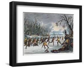 Native Americans: Ball Play, 1855-null-Framed Giclee Print