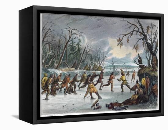 Native Americans: Ball Play, 1855-null-Framed Stretched Canvas