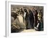 Native Americans Bartering Their Furs for Goods at a Trading-Post, c.1800-null-Framed Giclee Print