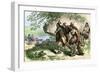 Native Americans Bringing Beaver Pelts to White Traders-null-Framed Giclee Print