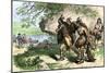 Native Americans Bringing Beaver Pelts to White Traders-null-Mounted Giclee Print