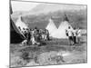 Native Americans Dance amongst Teepees-Philip Gendreau-Mounted Photographic Print