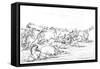 Native Americans Hunting Buffalo, 1841-Myers and Co-Framed Stretched Canvas