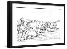 Native Americans Hunting Buffalo, 1841-Myers and Co-Framed Giclee Print