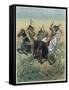 Native Americans Hunting Buffalo-Oswald Levens-Framed Stretched Canvas