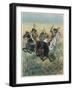 Native Americans Hunting Buffalo-Oswald Levens-Framed Art Print