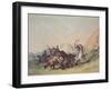 Native Americans Killing a Bear-George Catlin-Framed Giclee Print