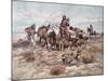 Native Americans Plains People Moving Camp, 1897-Charles Marion Russell-Mounted Premium Giclee Print