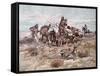 Native Americans Plains People Moving Camp, 1897-Charles Marion Russell-Framed Stretched Canvas