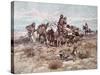 Native Americans Plains People Moving Camp, 1897-Charles Marion Russell-Stretched Canvas