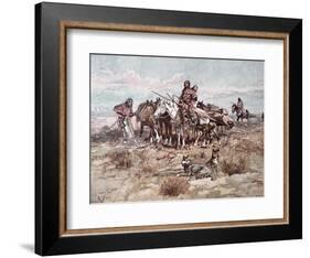 Native Americans Plains People Moving Camp, 1897-Charles Marion Russell-Framed Giclee Print