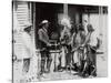 Native Americans Talking to American Military Personnel-Science Source-Stretched Canvas