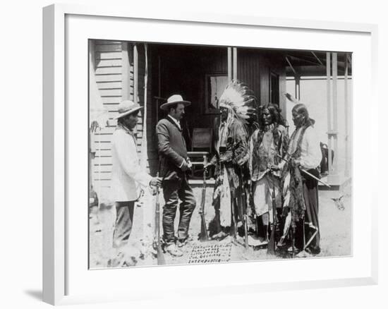 Native Americans Talking to American Military Personnel-Science Source-Framed Giclee Print