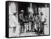 Native Americans Talking to American Military Personnel-Science Source-Framed Stretched Canvas