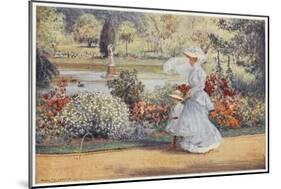 Native Australian and Her Daughter Stroll Among Indigenous Australian Flora in the Botanical Garden-Percy F.s. Spence-Mounted Art Print