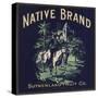 Native Brand - California - Citrus Crate Label-Lantern Press-Stretched Canvas