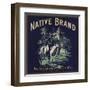 Native Brand - California - Citrus Crate Label-Lantern Press-Framed Art Print