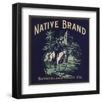 Native Brand - California - Citrus Crate Label-Lantern Press-Framed Art Print