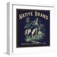 Native Brand - California - Citrus Crate Label-Lantern Press-Framed Art Print