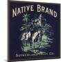 Native Brand - California - Citrus Crate Label-Lantern Press-Mounted Art Print