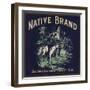 Native Brand - California - Citrus Crate Label-Lantern Press-Framed Art Print