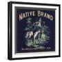 Native Brand - California - Citrus Crate Label-Lantern Press-Framed Art Print
