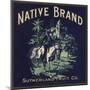 Native Brand - California - Citrus Crate Label-Lantern Press-Mounted Art Print