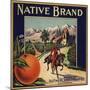 Native Brand - California - Citrus Crate Label-Lantern Press-Mounted Art Print