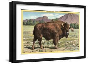 Native Buffalo-null-Framed Art Print