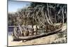 Native Canoe on a Palm Shaded Beach, Solomon Islands, C1923-York & Son-Mounted Giclee Print