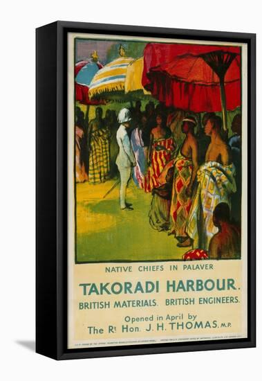 Native Chiefs in Palaver, Takoradi Harbour-Gerald Spencer Pryse-Framed Stretched Canvas