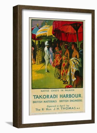 Native Chiefs in Palaver, Takoradi Harbour-Gerald Spencer Pryse-Framed Giclee Print