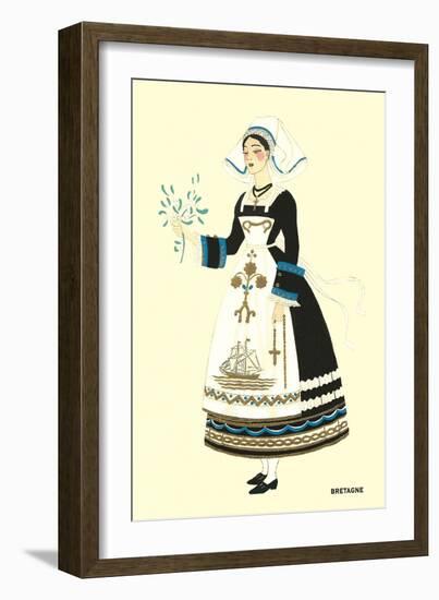 Native Costume of Brittany-null-Framed Art Print