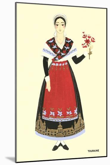 Native Costume of Touraine-null-Mounted Art Print