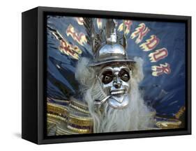 Native Dancer in Mask and Headdress, La Paz, Bolivia-Jim Zuckerman-Framed Stretched Canvas