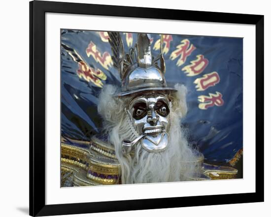 Native Dancer in Mask and Headdress, La Paz, Bolivia-Jim Zuckerman-Framed Photographic Print