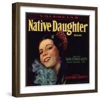 Native Daughter Brand - Santa Susana, California - Citrus Crate Label-Lantern Press-Framed Art Print