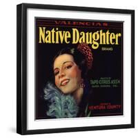 Native Daughter Brand - Santa Susana, California - Citrus Crate Label-Lantern Press-Framed Art Print