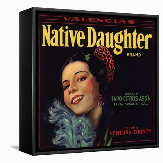 Native Daughter Brand - Santa Susana, California - Citrus Crate Label-Lantern Press-Framed Stretched Canvas