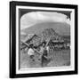 Native Girls with their Water Vessels Made from Shafts of Bamboo, Philippines, 1907-HC White-Framed Giclee Print