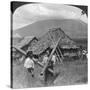 Native Girls with their Water Vessels Made from Shafts of Bamboo, Philippines, 1907-HC White-Stretched Canvas