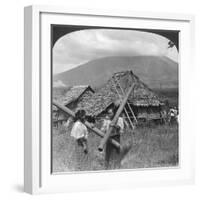 Native Girls with their Water Vessels Made from Shafts of Bamboo, Philippines, 1907-HC White-Framed Giclee Print