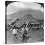 Native Girls with their Water Vessels Made from Shafts of Bamboo, Philippines, 1907-HC White-Stretched Canvas