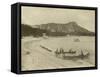 Native Hawaiian Canoe Surfers at Diamond Head, C.1890S-null-Framed Stretched Canvas