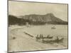 Native Hawaiian Canoe Surfers at Diamond Head, C.1890S-null-Mounted Photographic Print
