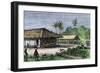 Native Houses in a Jungle of Brazil, 1800s-null-Framed Giclee Print